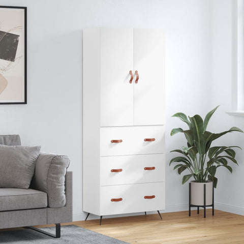 Highboard White 69.5x34x180 cm Engineered Wood 3195819