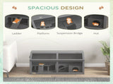 Hamster Cage, Wooden Small Animal Cage for Gerbils, Mice w/ Suspension Bridge, Openable Top, Hut, 85 T3398P350090