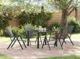 Garden Dining Set 5 pcs Anthracite Powder-Coated Steel 3379290