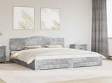 Bed Frame Concrete Grey 200 x 200 cm Engineered Wood 3413565