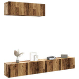 Wall Mounted TV Cabinets 3 pcs Old Wood 100x30x30 cm Engineered Wood 3329007