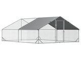 Chicken Walk-in Run, Galvanised Chicken Coop, Hen Poultry House Cage, Rabbit Hutch Pet Playpen T3398P350074