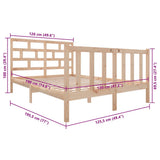 Bed Frame without Mattress Solid Wood Pine Small Double 3101318