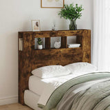 LED Headboard Smoked Oak 120x18,5x103,5 cm Engineered Wood 837341