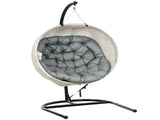 Hanging Egg Chair Outdoor Indoor Garden Swing Chair with Folding Basket, Garden Hanging Chair with T3398P320177