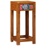 Floral End Table with Drawer with Storage Brown 35 x 35 x 75 cm 4016528