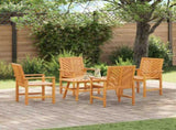 Garden Lounge Set 5 pcs Brown Solid Acacia Wood 3154130