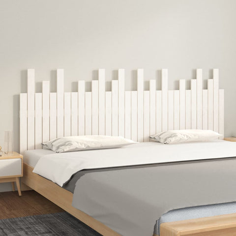 ZNTS Wall Headboard White 204x3x80 cm Solid Wood Pine 824779