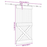 Sliding Door NARVIK Natural and Black 3445370