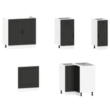 11 Piece Kitchen Cabinet Set "Porto" Black Engineered Wood 3314962