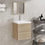 Bathroom Cabinet with Mirror Sonoma Oak Engineered Wood 804866