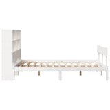 Bookcase Bed without Mattress White 140x190 cm Solid Wood Pine 3321801