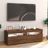TV Cabinet with LED Lights Brown Oak 120x35x40 cm 815674