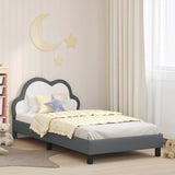 Children's Bed Frame with Headboard Light Grey 90 x 200 cm PU 42011187