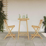 Outdoor Bar Stools with Footrests 2 pcs Foldable Bamboo 4108228