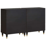 Sideboard 2 pcs Black 60 x 33 x 75 cm Solid Mango Wood 3310157