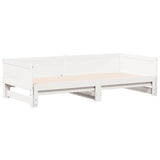 Pull-out Day Bed White 203.5 x 184 x 56.5 cm Solid Pine Wood 834679