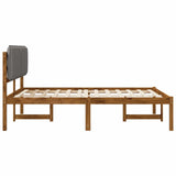 Bed Frame with Upholstered Headboard Natural and Light Grey 3425329