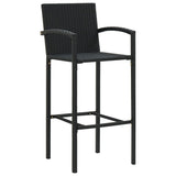 Bar Stools 4 pcs Black Poly Rattan 362584