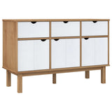 Sideboard OTTA Brown and White 114x43x73.5 cm Solid Wood Pine 351299