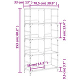 Bookshelf Grey Sonoma 78.5x33x153 cm Engineered Wood 835257