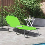 Folding Sun Lounger Folding Green 188 x 57 x 86.5 cm Polyester 42003144