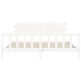 Bed Frame without Mattress White 200x200 cm Solid Wood Pine 3193487