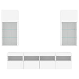 5 Piece TV Wall Units with LED White Engineered Wood 3216743