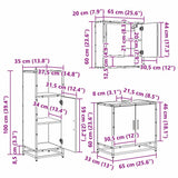 Bathroom Furniture Set 3 pcs Artisan Oak Engineered Wood 3402385