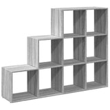 Room Divider Bookcase 3-Tier Grey Sonoma 137.5x29x103.5 cm Engineered Wood 857981