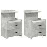 Bedside Cabinets 2 pcs with 2 Drawers Concrete Grey 40x36.5x62 cm 858639
