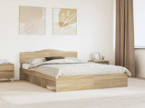 Bed Frame with Headboard Sonoma 140 x 200 cm Solid Pine Wood 3412891
