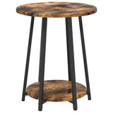 Side Table Set with Shelf 2 pcs Smoked Oak and Black 869704