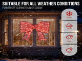 Pre-lit Outdoor Giant Bowknot Christmas Decoration, Lighted Metal Frame with 124 Warm White LED 65416692
