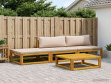 Sofa Set 4 pcs Natural Solid Acacia Wood 3417241