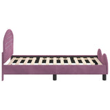 Children's Bed Frame with Headboard Purple 80 x 160 cm Velvet 42011110
