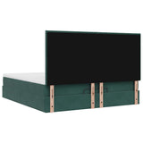 Ottoman Bed with Mattresses Dark Green 160x200cm Velvet 3313412