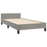 Bed Frame without Mattress Light Grey 90x190cm Single Velvet 349902