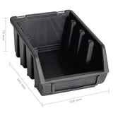 96 Piece Storage Bin Kit with Wall Panels Red and Black 150807