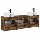 Bathroom Cabinet Set 3 pcs Smoked Oak 49 x 44.5 x 65 cm 3405752