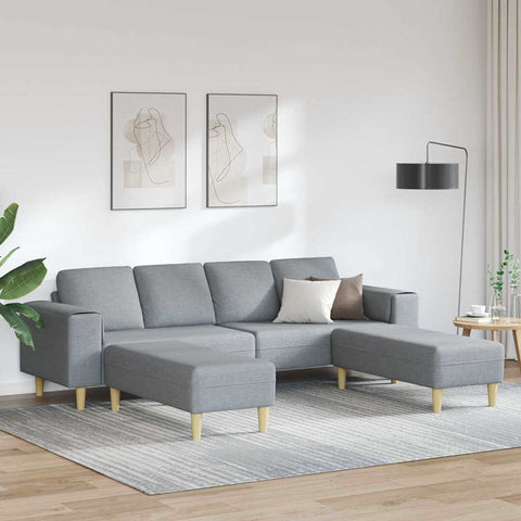 Sofa Set 3 pcs Light grey Fabric 3335112