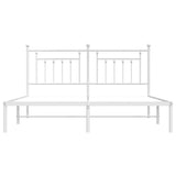 Metal Bed Frame without Mattress with Headboard White 180x200cm 353590