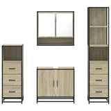 4 Piece Bathroom Furniture Set Sonoma Oak Engineered Wood 3301276