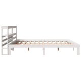 Bed Frame with Headboard without Mattress White 200x200 cm 3306056
