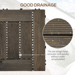 ZNTS 12" x 12" Interlocking Deck Tiles, Pack of 27 Outdoor Flooring Patio Tiles-Teak-AS 46120676