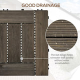 ZNTS 12" x 12" Interlocking Deck Tiles, Pack of 27 Outdoor Flooring Patio Tiles-Teak-AS 46120676