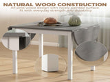 4-6 Person Wooden Drop-Leaf Table - Grey T3398P554127