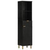 5 Piece Bathroom Furniture Set Black Engineered Wood 3309997