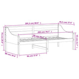 ZNTS Day Bed without Mattress White 90x200 cm Solid Wood Pine 842831