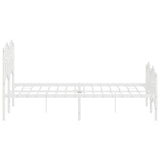 Metal Bed Frame without Mattress with Footboard White 120x190cm 373853